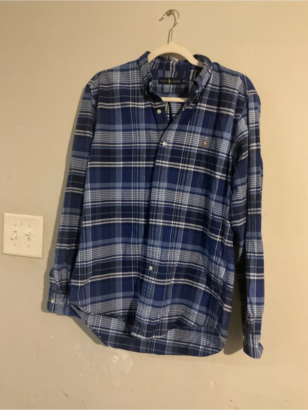 Polo by Ralph Lauren Navy and Light Blue Plaid Button-Down Shirt